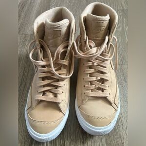 Gorgeous tan leather Nike Blazers. Worn 2 times! You need these!!!!